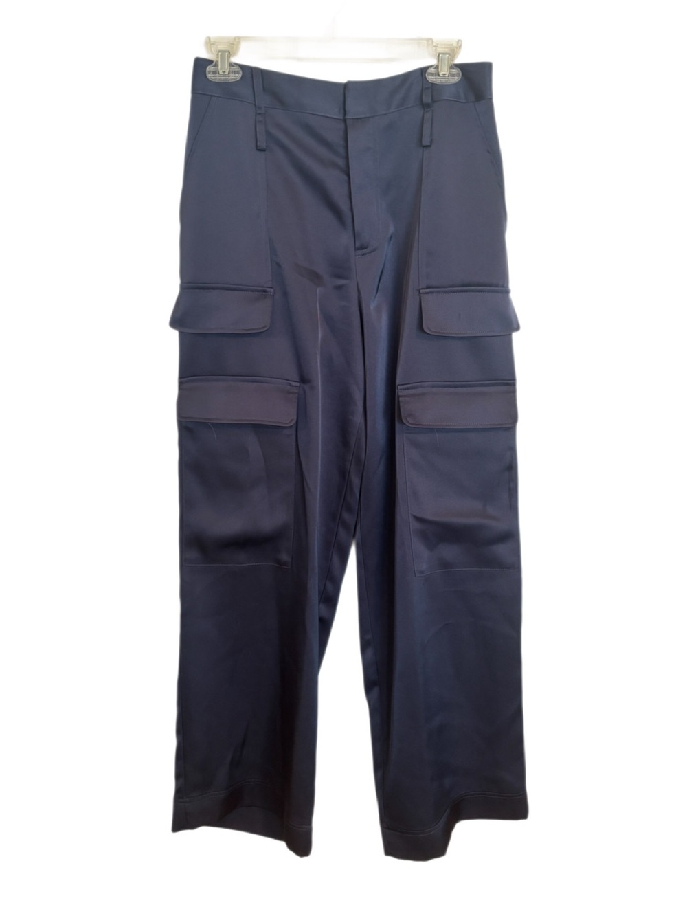 The Noli Shop Milan Satin Wide Leg Cargo Pants - Size 4